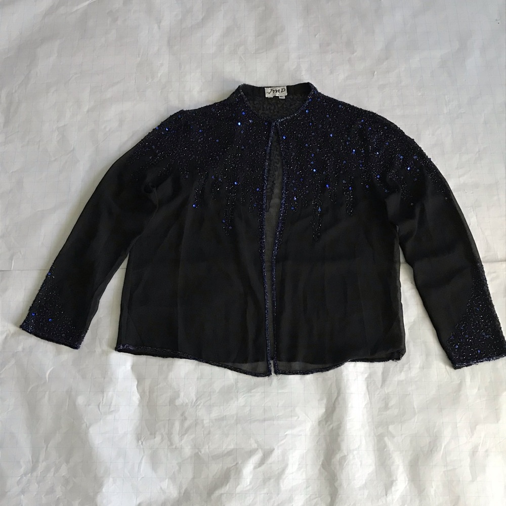 JMD New York. Pretty Sheer top beaded & sequins.